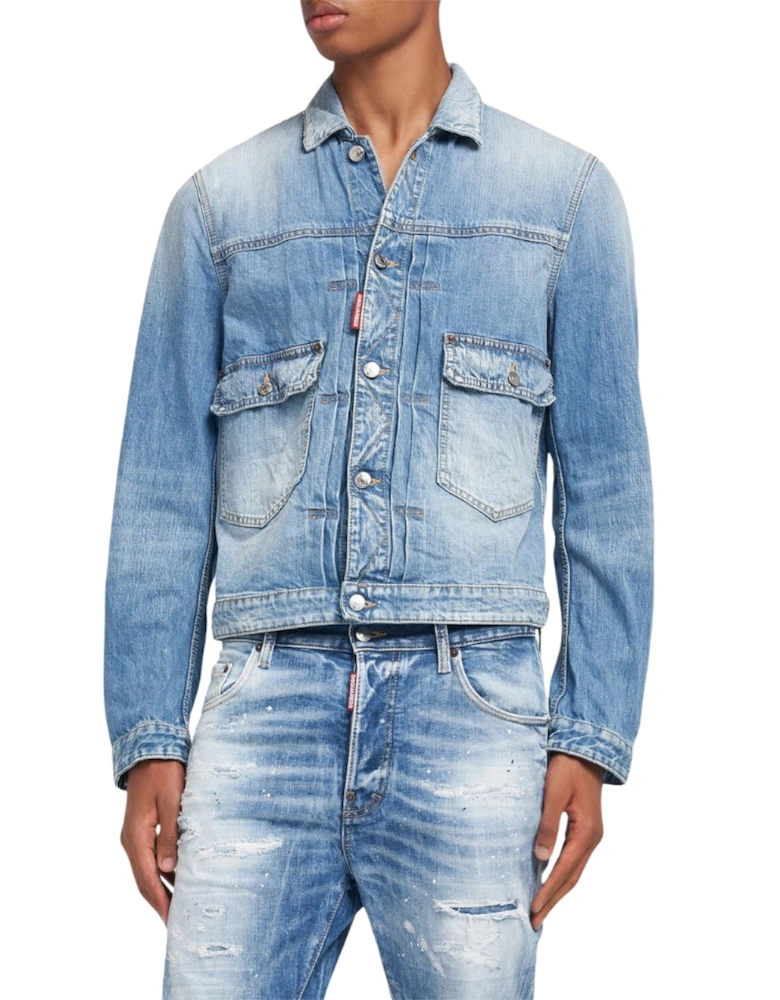 Heritage Boxy Denim Jacket Navy Blue