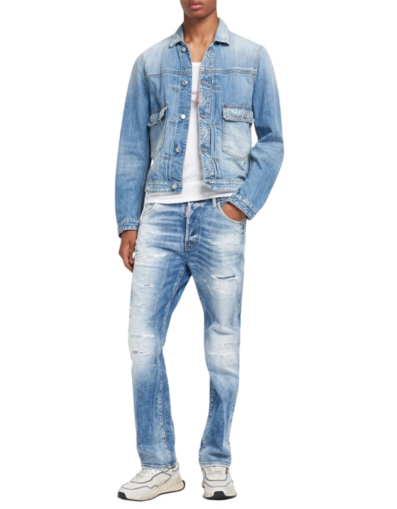 Heritage Boxy Denim Jacket Navy Blue