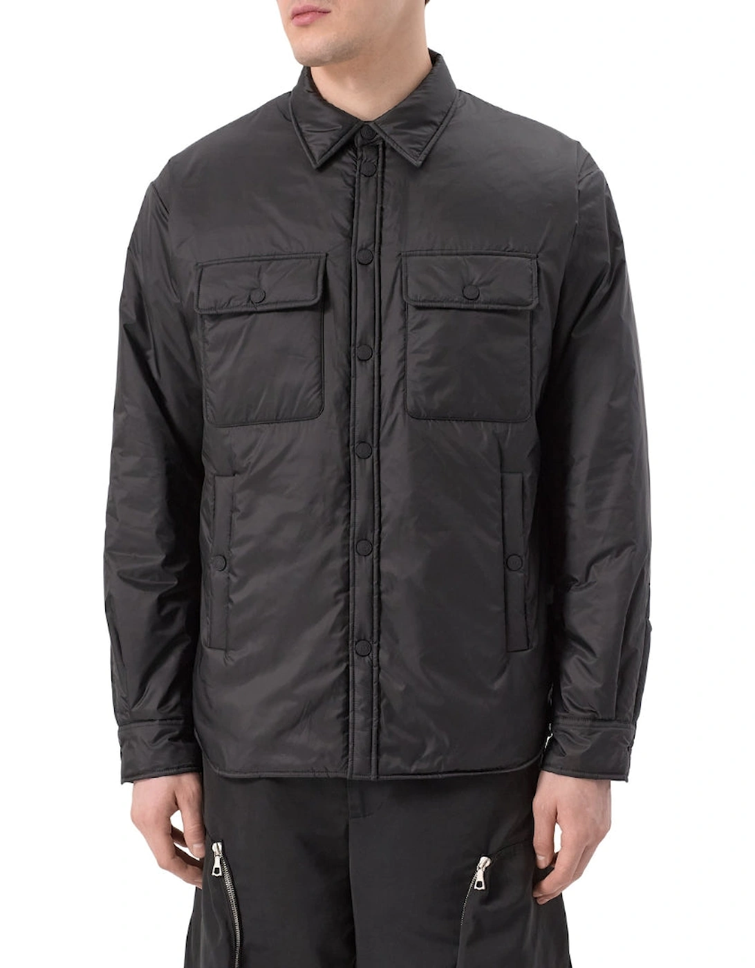 Light Puffer Shirt Black Jacket