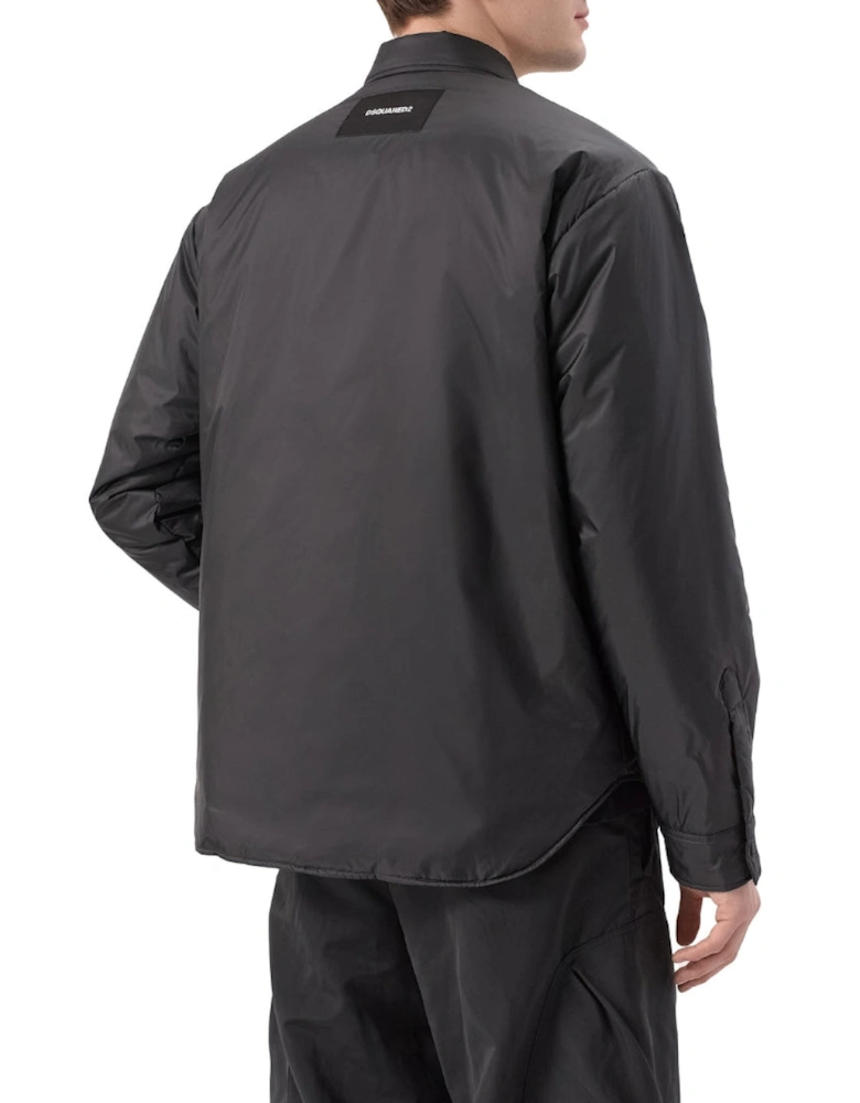Light Puffer Shirt Black Jacket