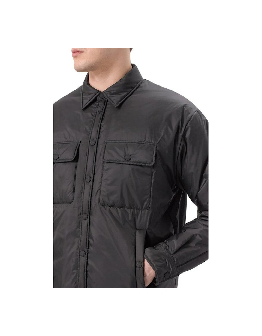 Light Puffer Shirt Black Jacket