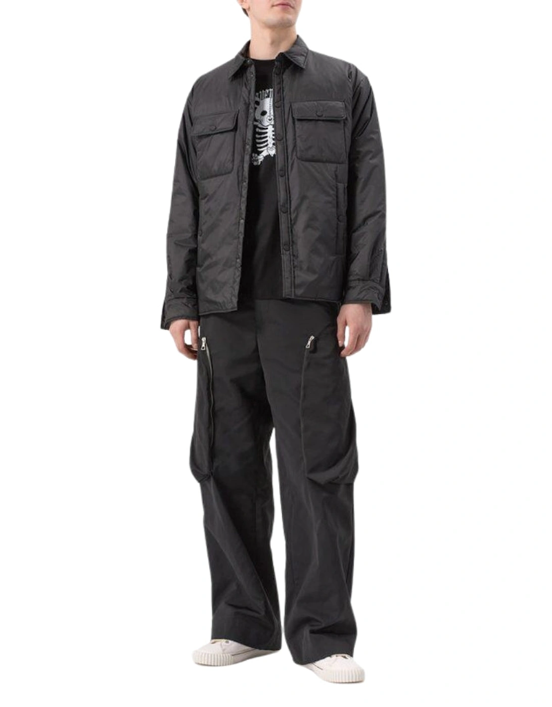 Light Puffer Shirt Black Jacket