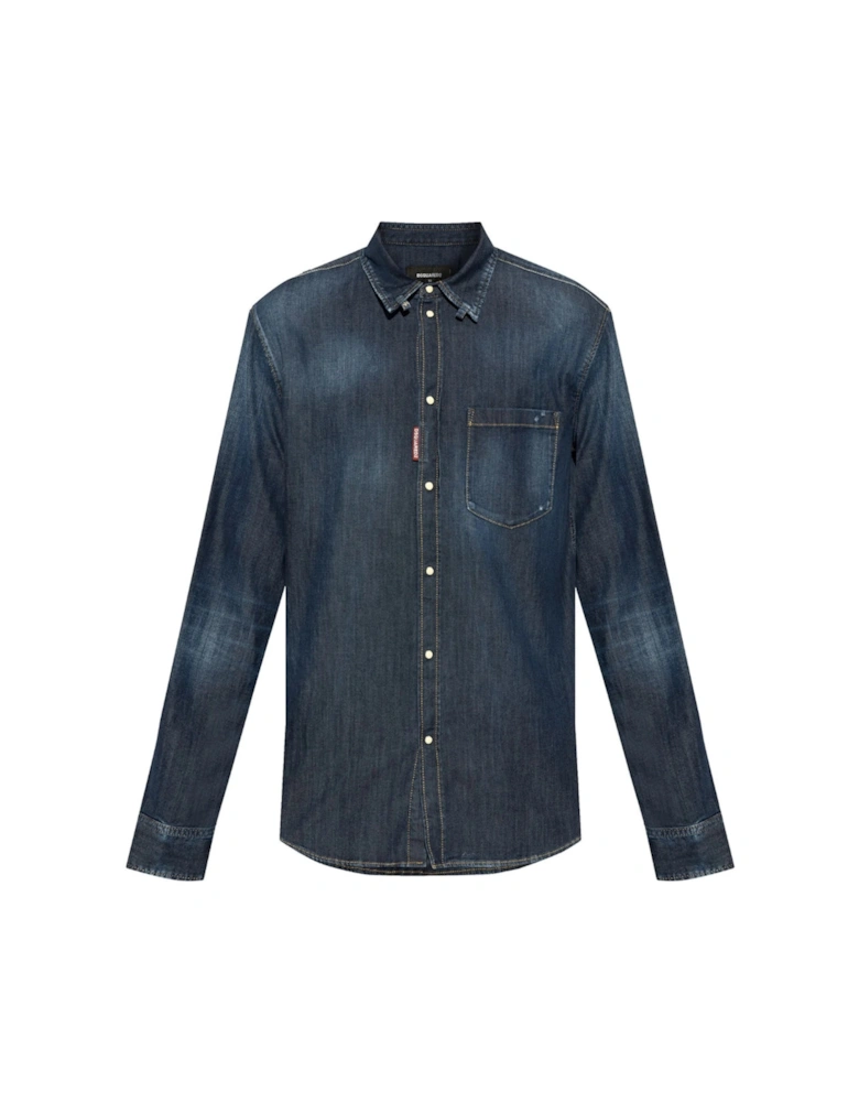 Dark Wash Tab Shirt Dark blue