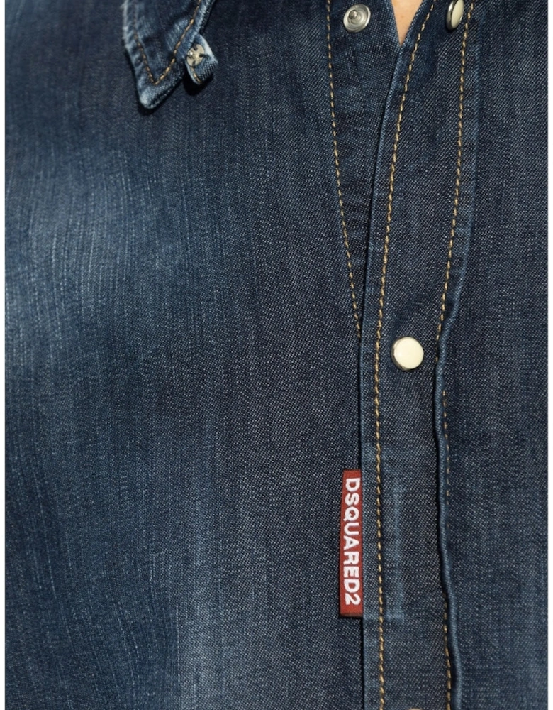Dark Wash Tab Shirt Dark blue