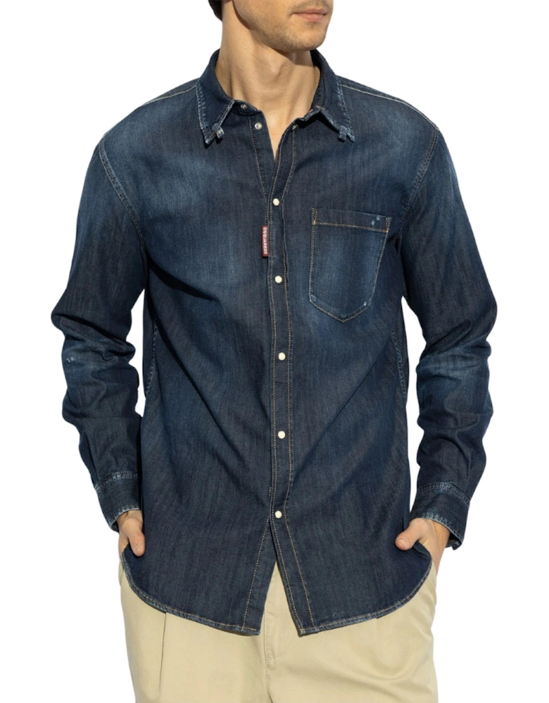 Dark Wash Tab Shirt Dark blue