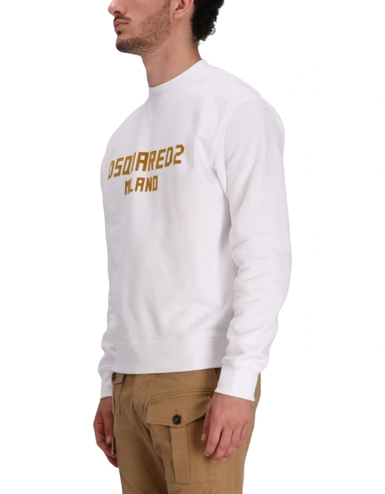 Milano Logo Cool Fit White Sweatshirt