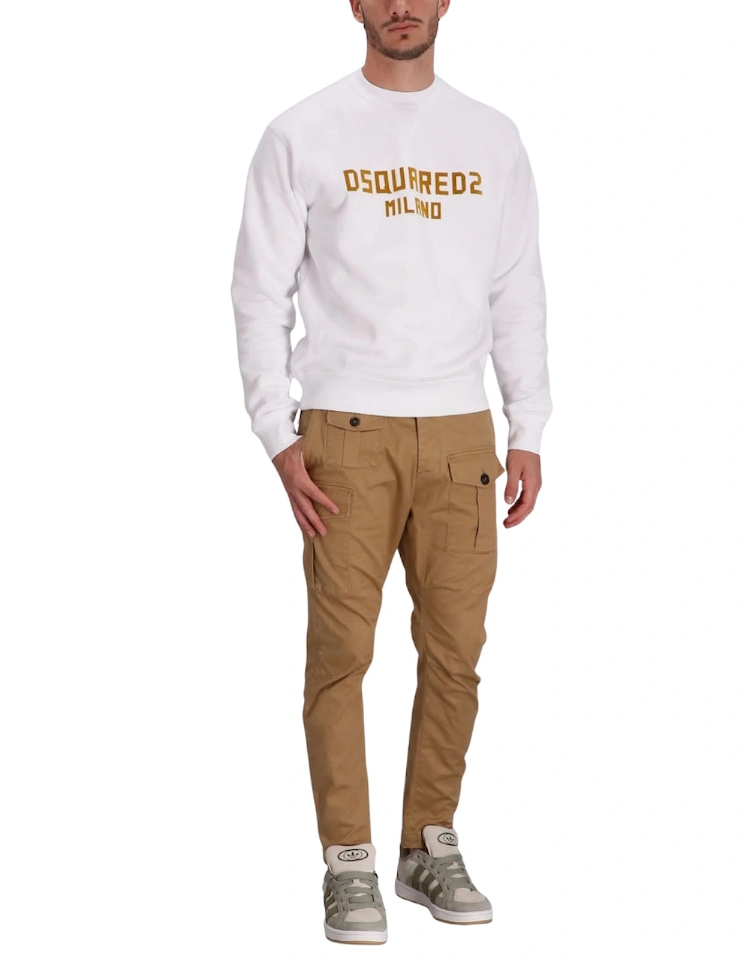 Milano Logo Cool Fit White Sweatshirt