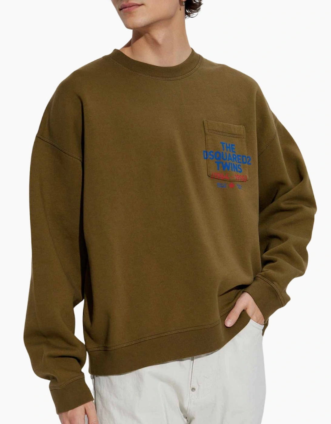 Pocket Logo Military Green Sweatshirt
