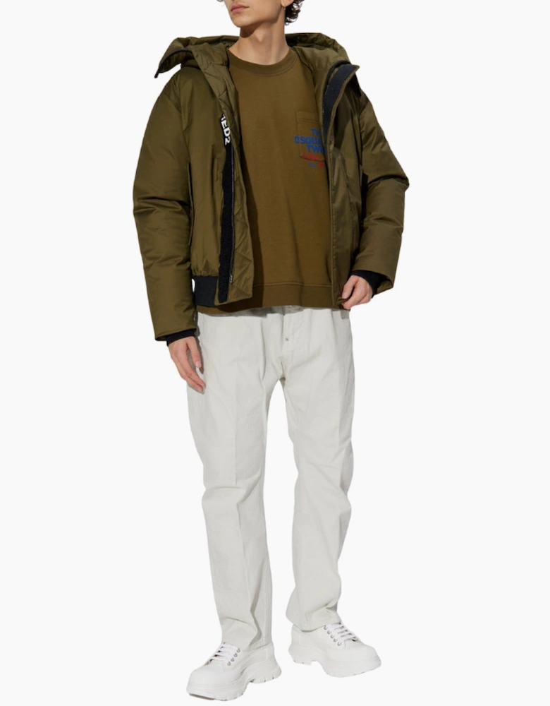 Pocket Logo Military Green Sweatshirt