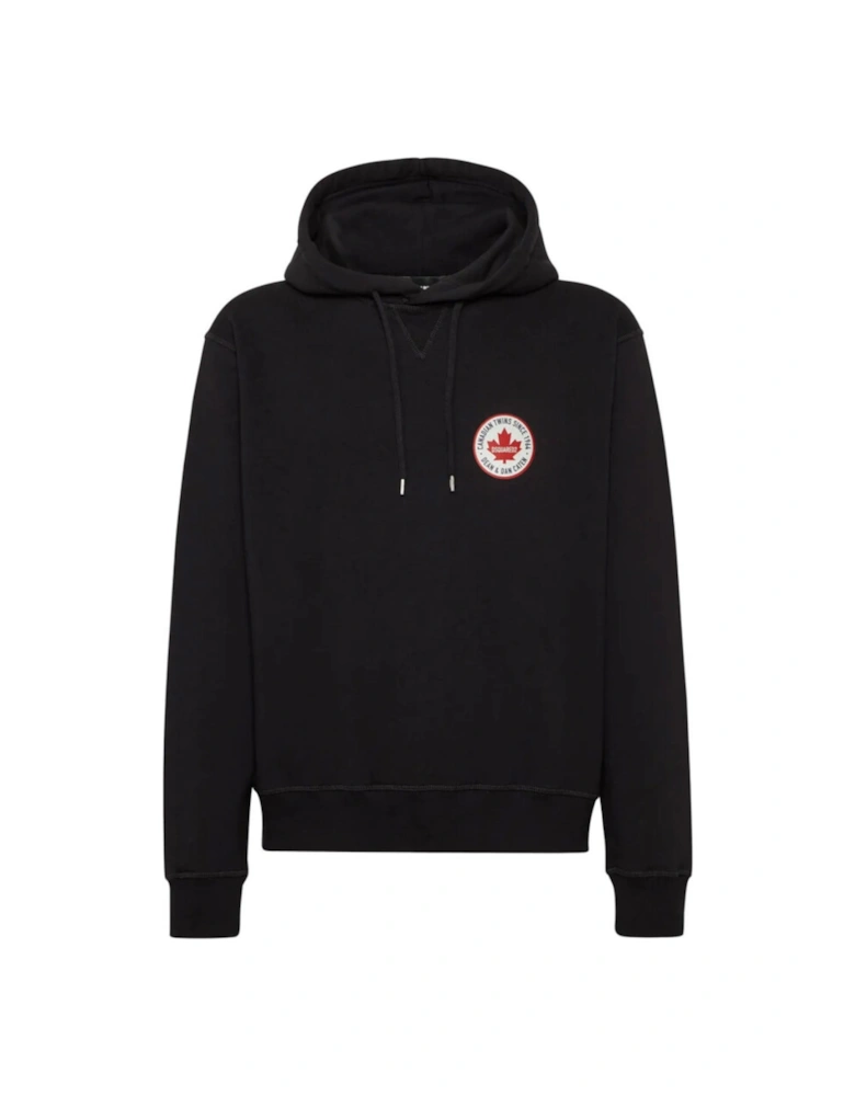 Maple Leaf Patch Logo Cool Fit Black Hoodie