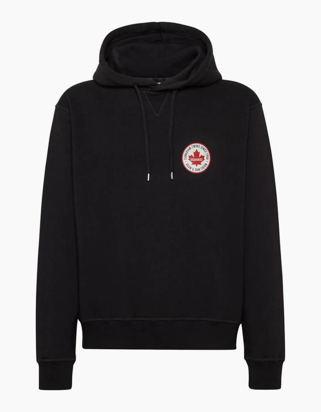 Dsquared2 Men's Black Maple Leaf Patch Logo Cool Fit Hoodie  42 Xl