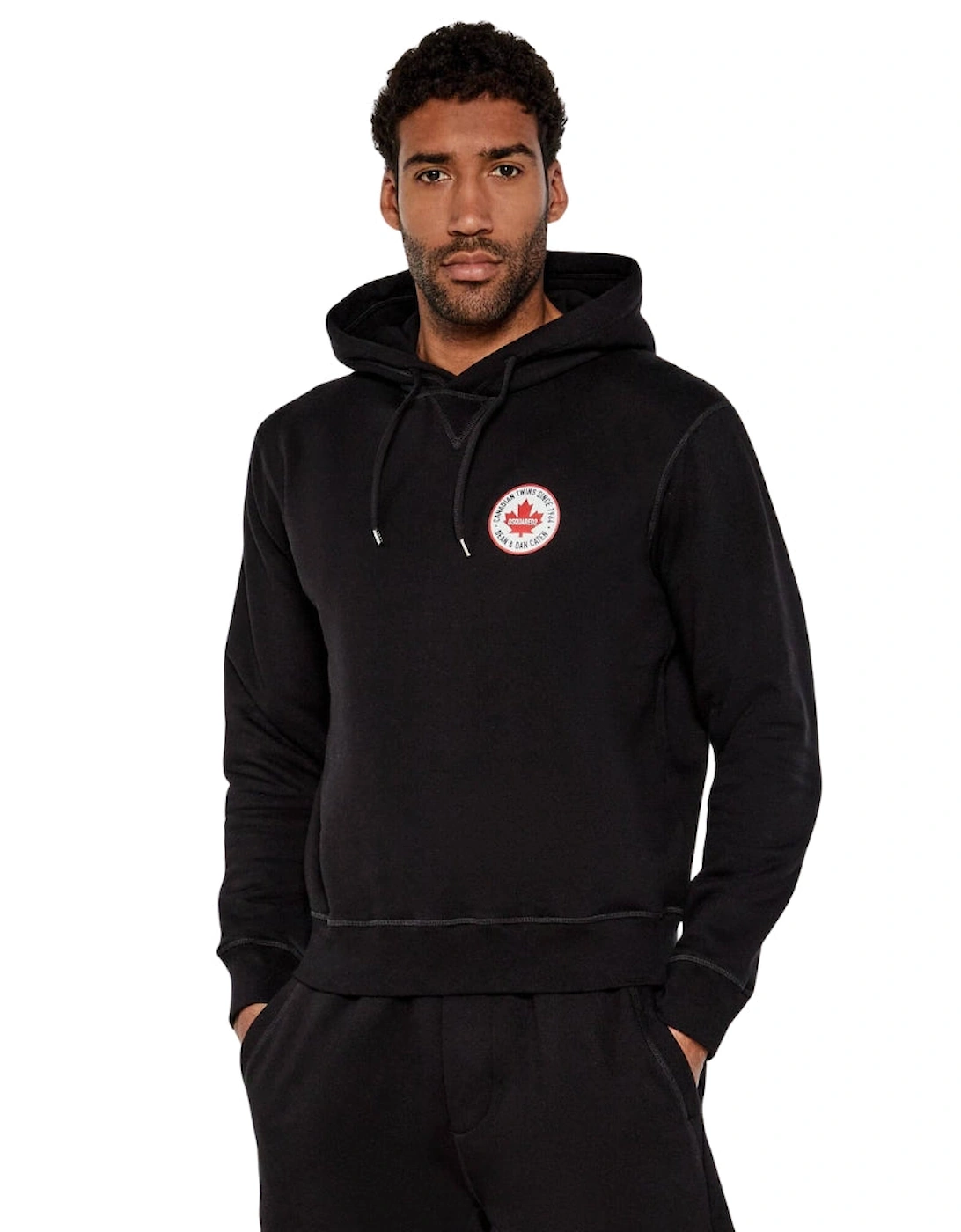 Maple Leaf Patch Logo Cool Fit Black Hoodie