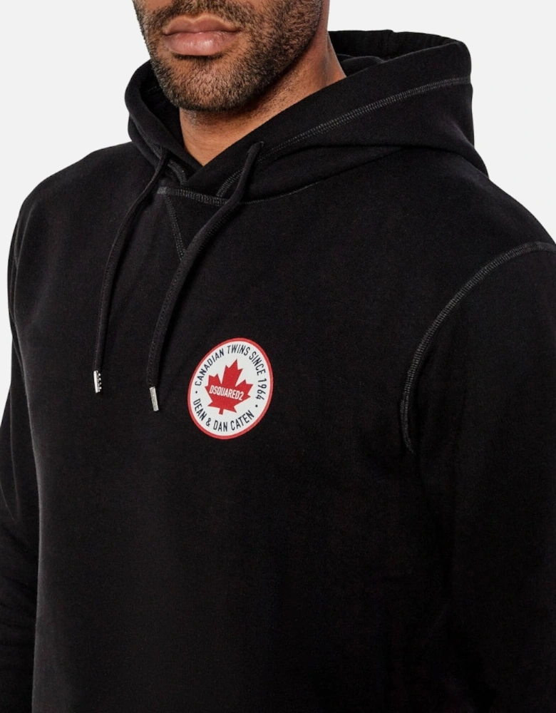 Maple Leaf Patch Logo Cool Fit Black Hoodie