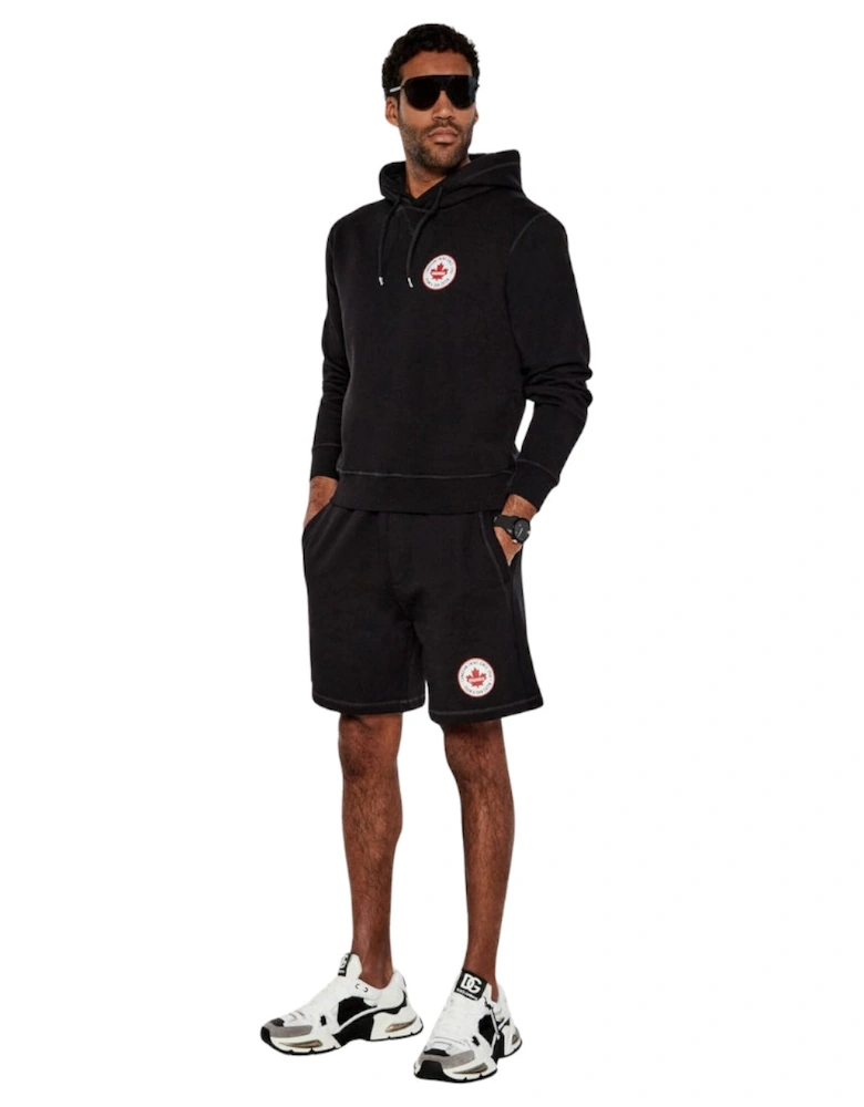 Maple Leaf Patch Logo Cool Fit Black Hoodie