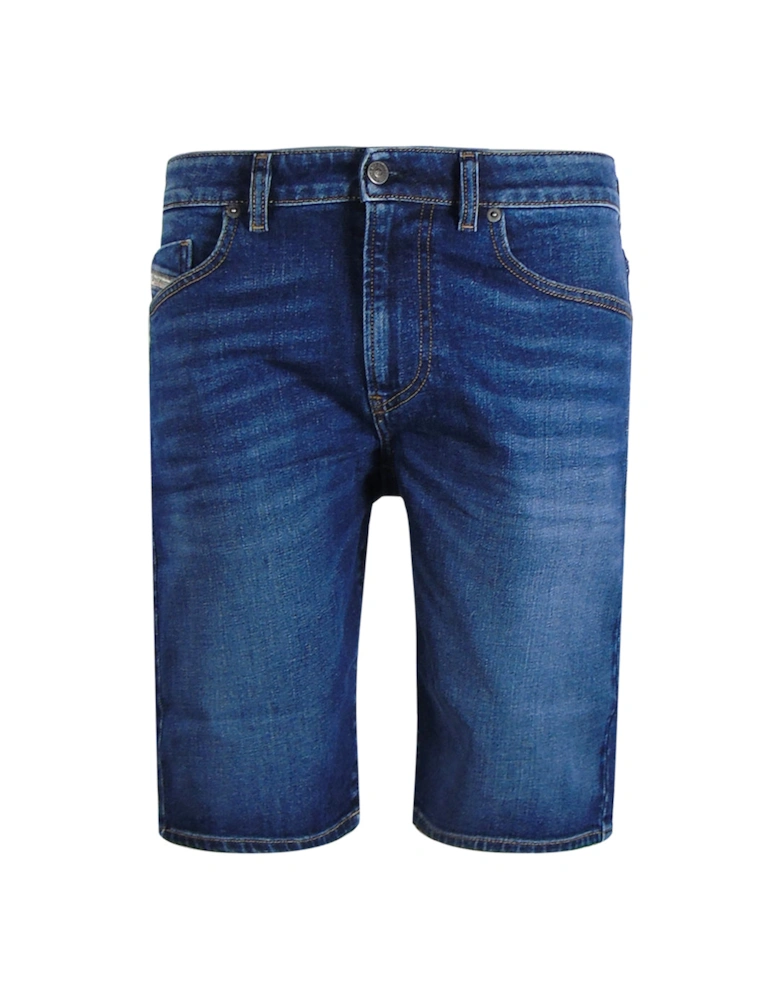 Slim-Short Blue Denim Shorts