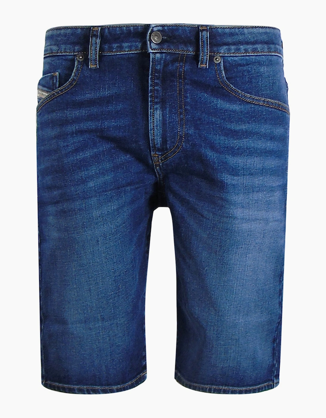 Diesel Men's Navy Slim-Short Blue Denim Shorts - : 34/32 W34