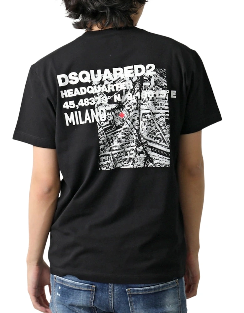 Ceresio Map Cool Fit Black T-Shirt