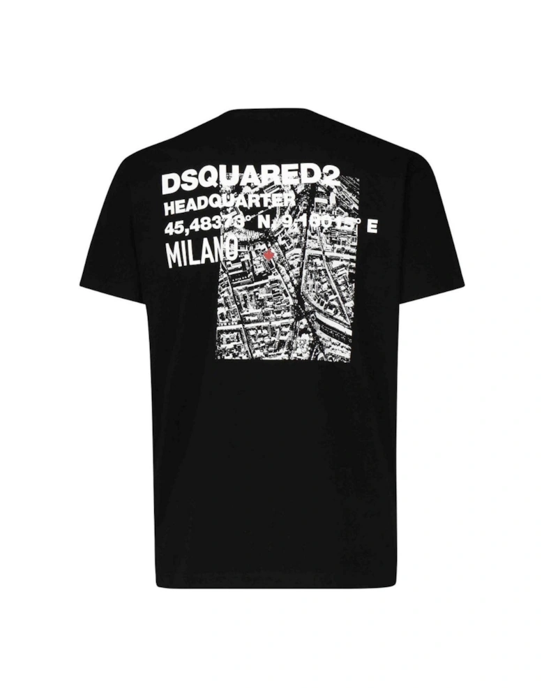 Ceresio Map Cool Fit Black T-Shirt