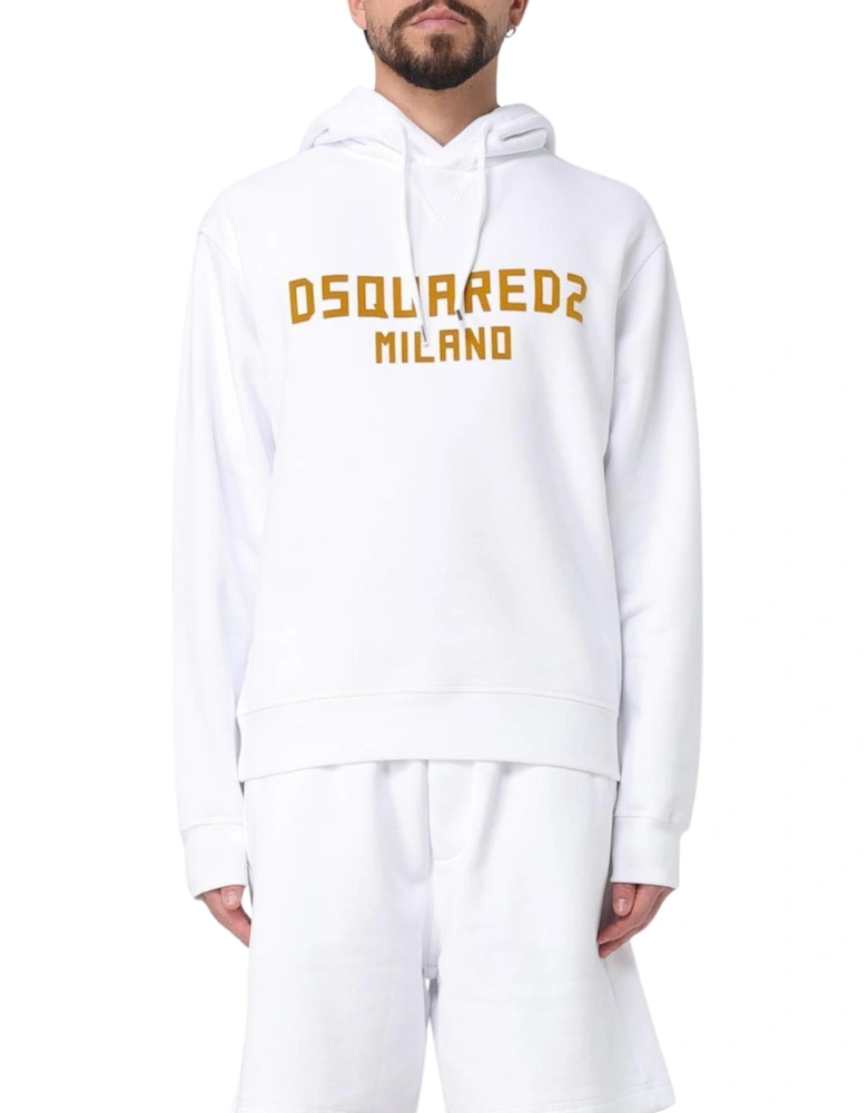 Milano Logo Cool Fit White Hoodie