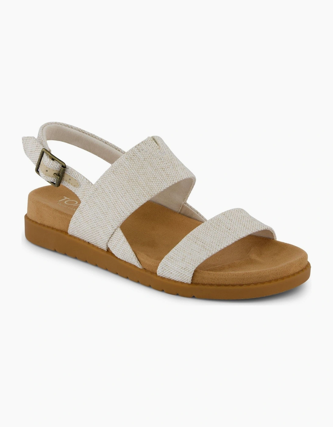 Toms Women's Cream Marin Textile Natural Standard Sandals - Size: 5