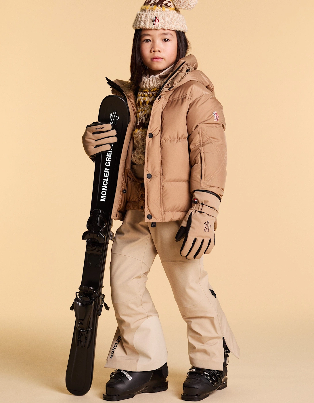 Enfant Kids Grenoble Kasanka Down Padded Jacket in Beige