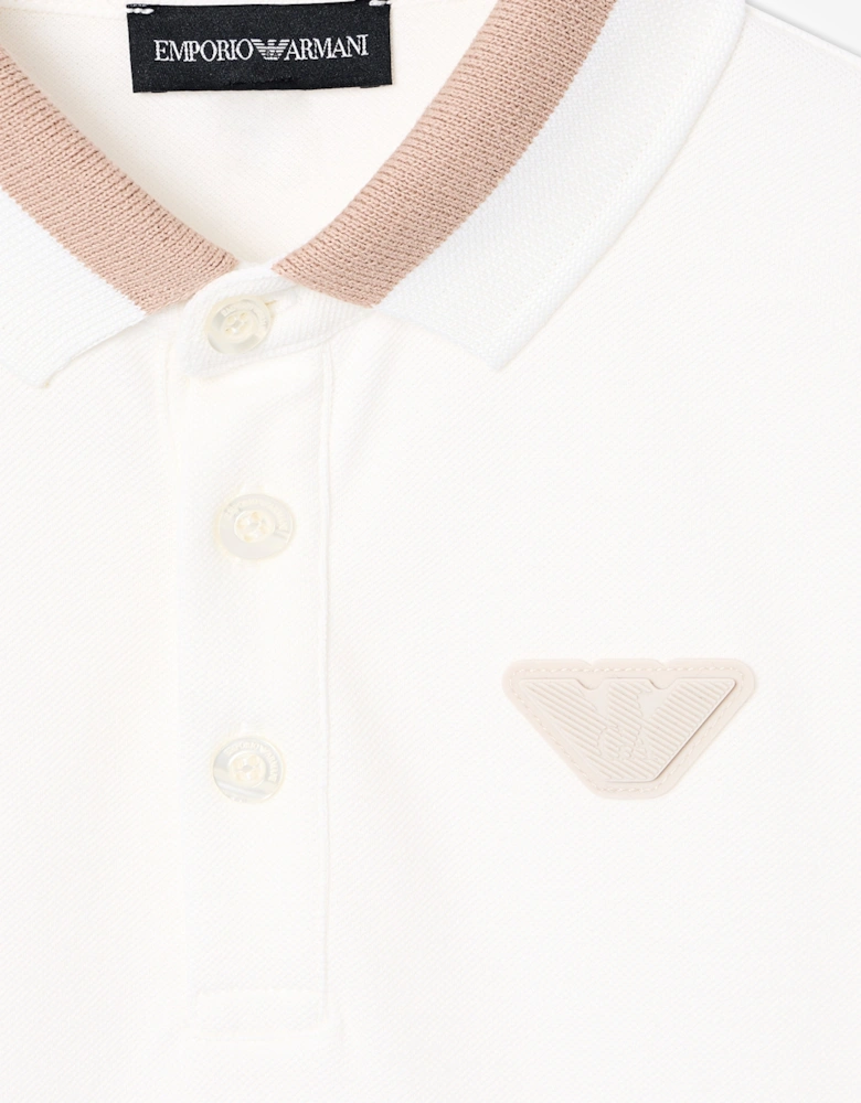 Boys Eagle Logo Polo Shirt in White