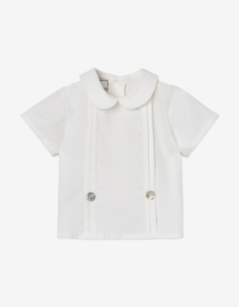 Baby Boys Cotton Short Set in Ivory