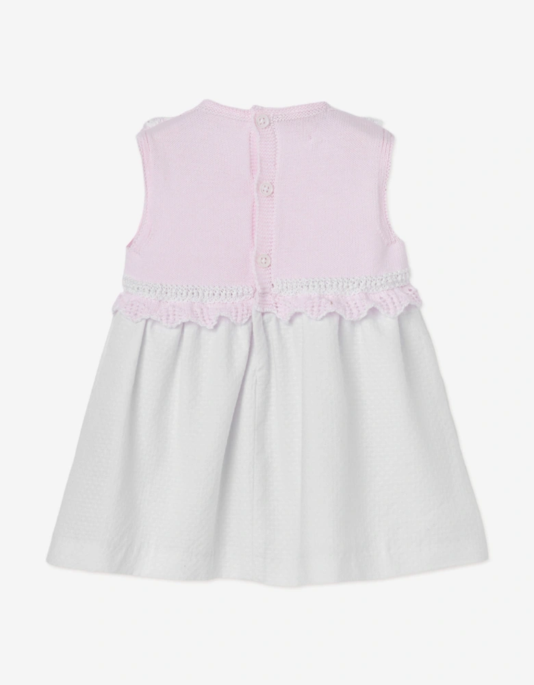 Baby Girls Cotton Knit Dress with Bloomers in Pink