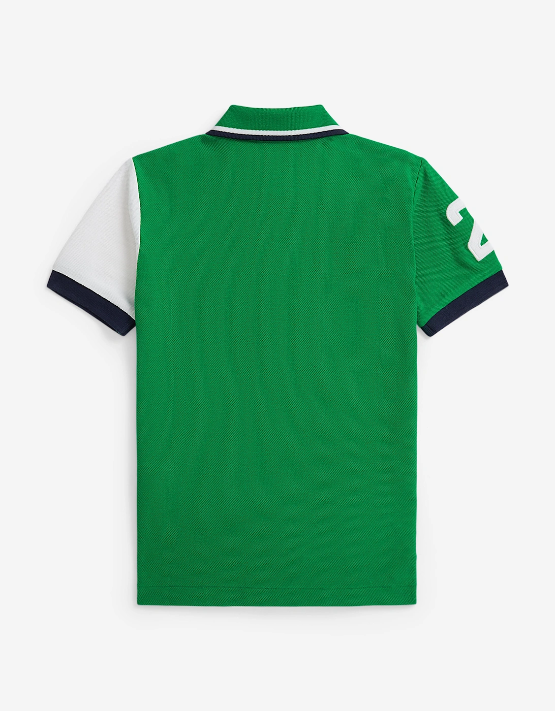 Boys Diagonal Stripe Bear Polo Shirt in Green