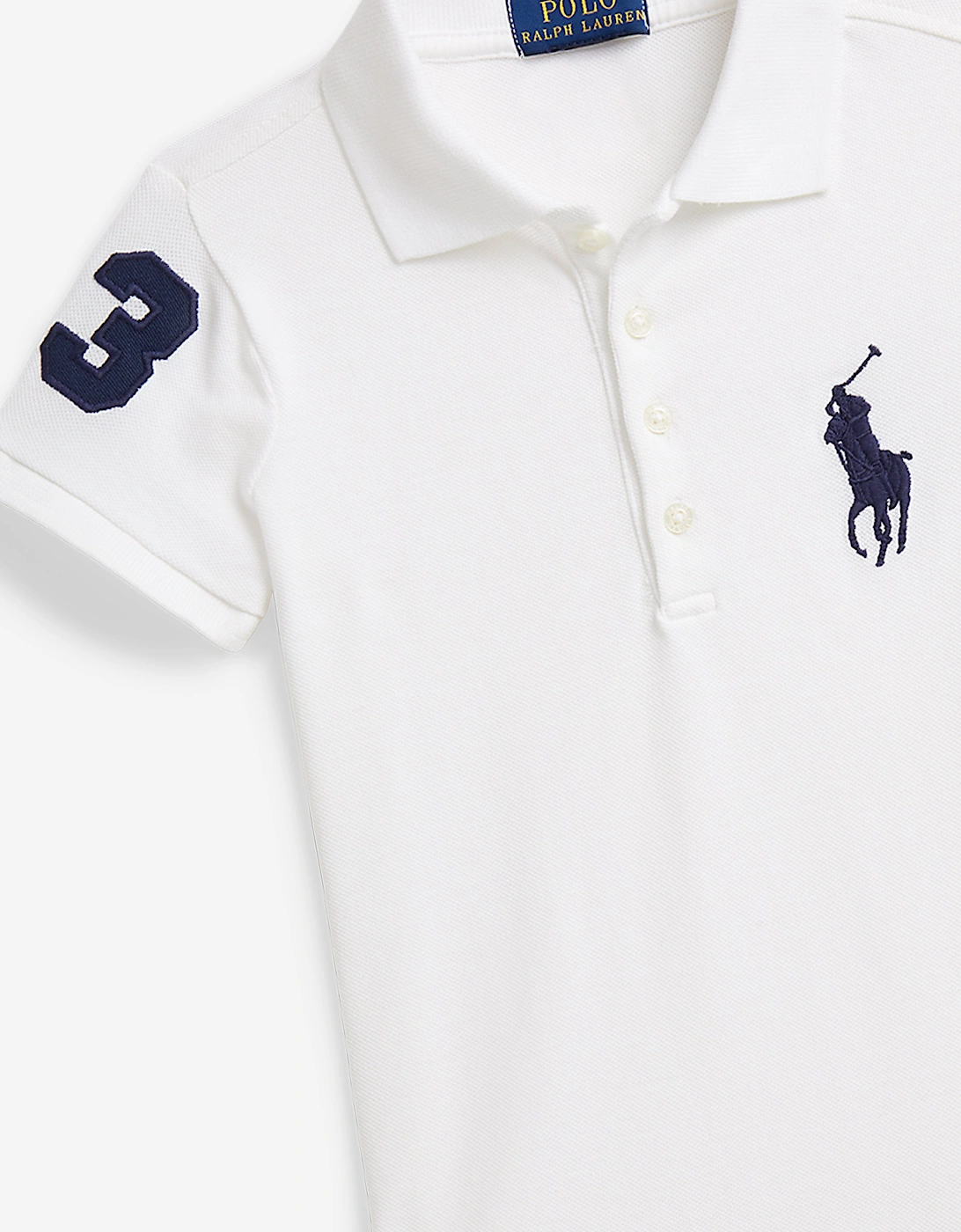 Girls Pleated Polo Dress in White