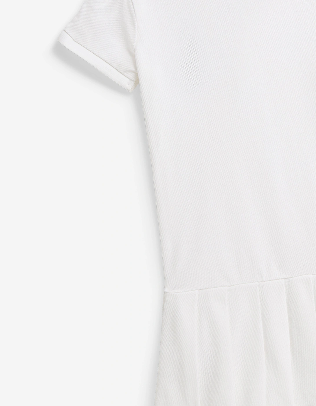 Girls Pleated Polo Dress in White