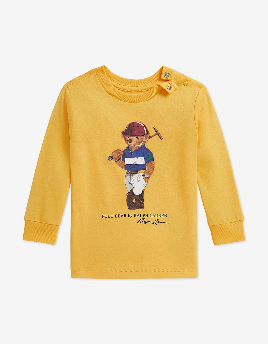 Baby Boys Long Sleeve Polo Bear T-Shirt in Yellow, 5 of 4