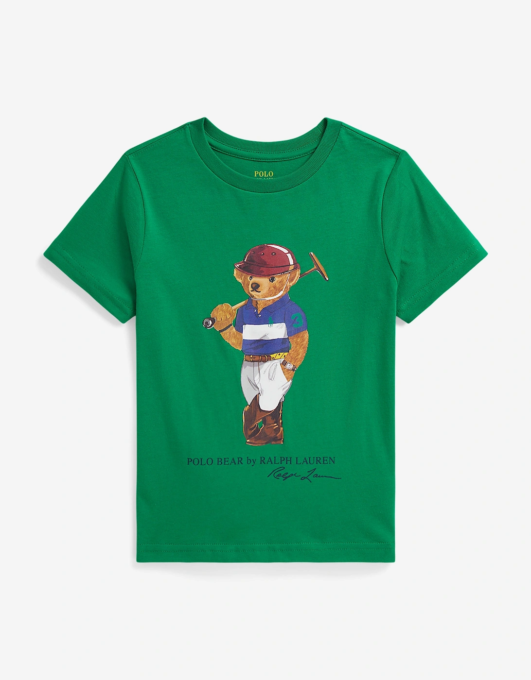 Boys Polo Bear T-Shirt in Green, 5 of 4