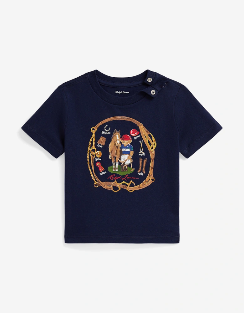 Baby Boys Equestrian Bear T-Shirt in Navy