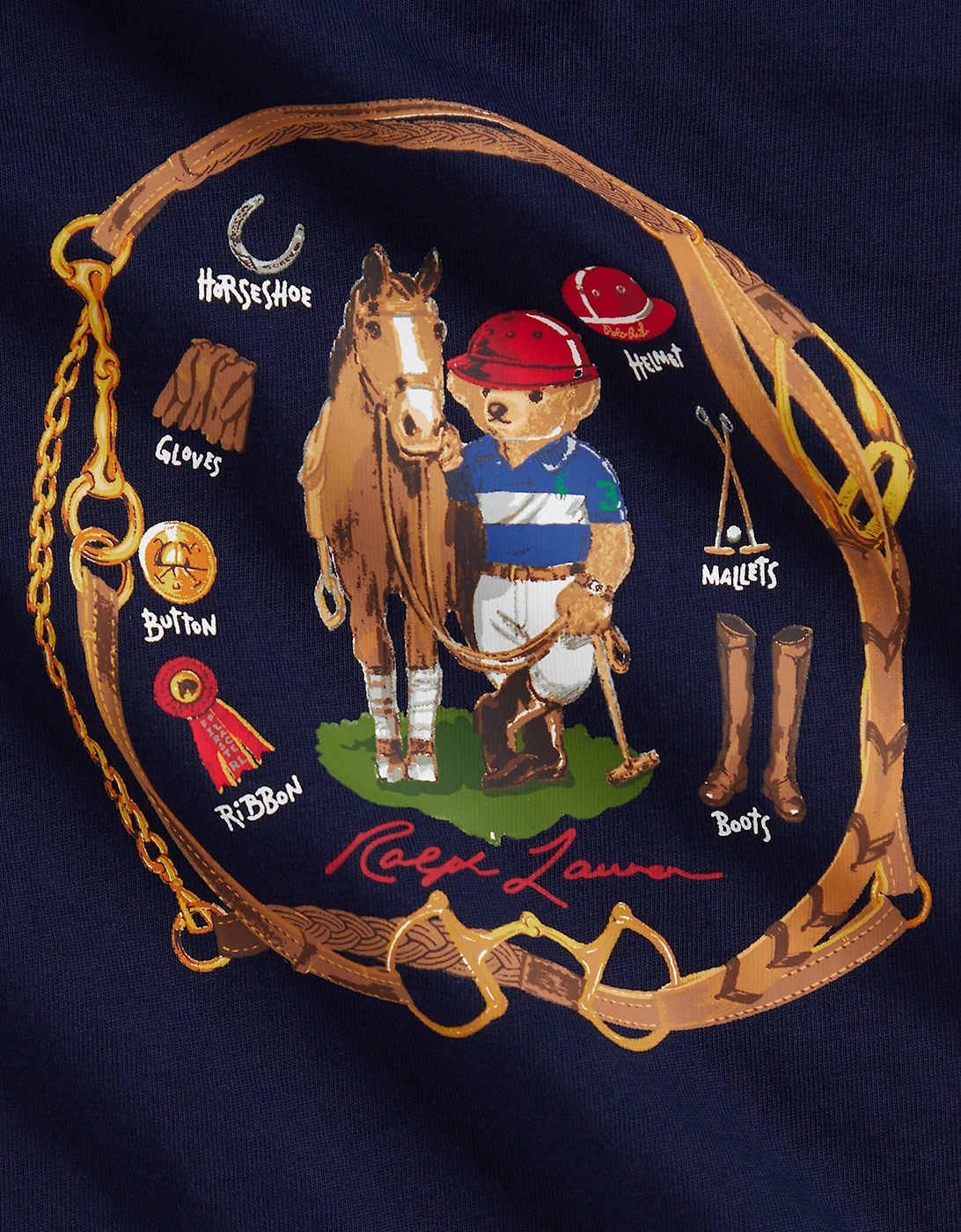 Baby Boys Equestrian Bear T-Shirt in Navy