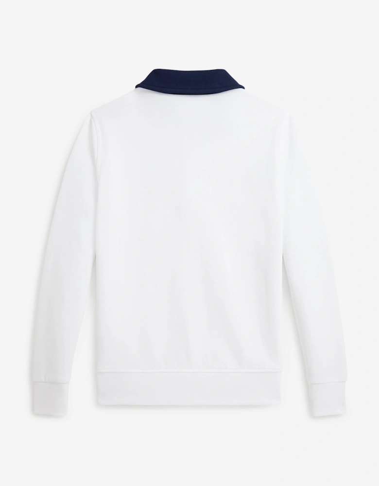 Boys Half Zip Sweatshirt in White