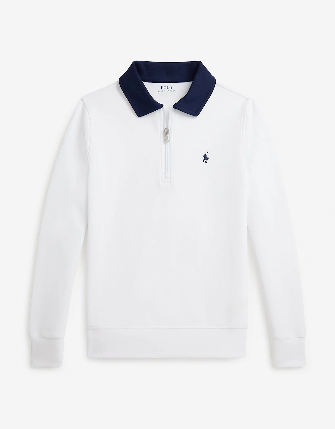 Boys Half Zip Sweatshirt in White, 5 of 4