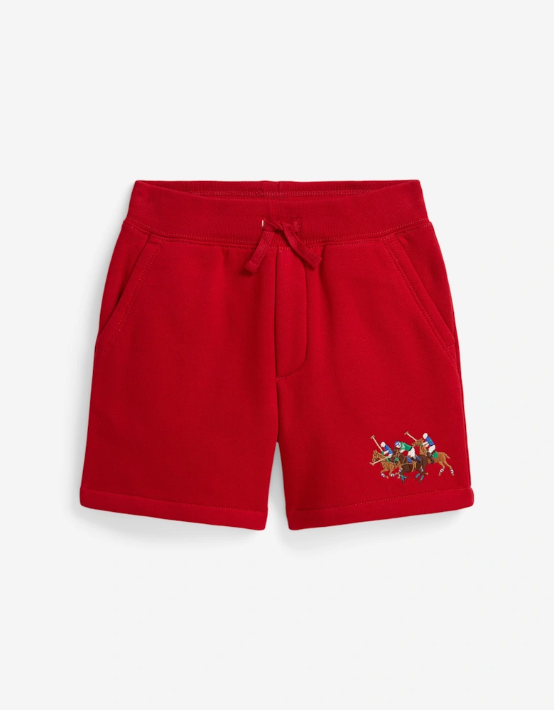 Boys Polo Player Shorts in Red