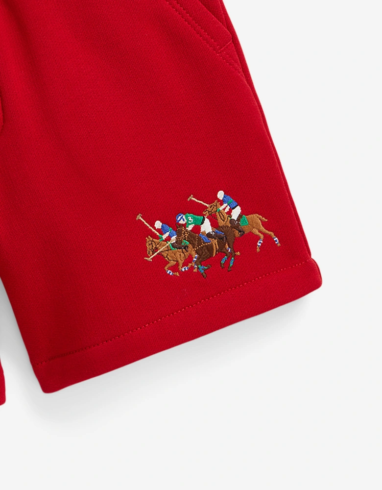 Boys Polo Player Shorts in Red