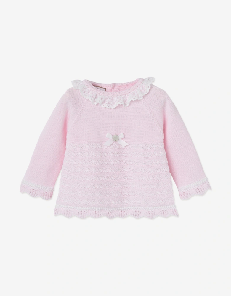 Baby Girls 2 Piece Cotton Knit Set in Pink