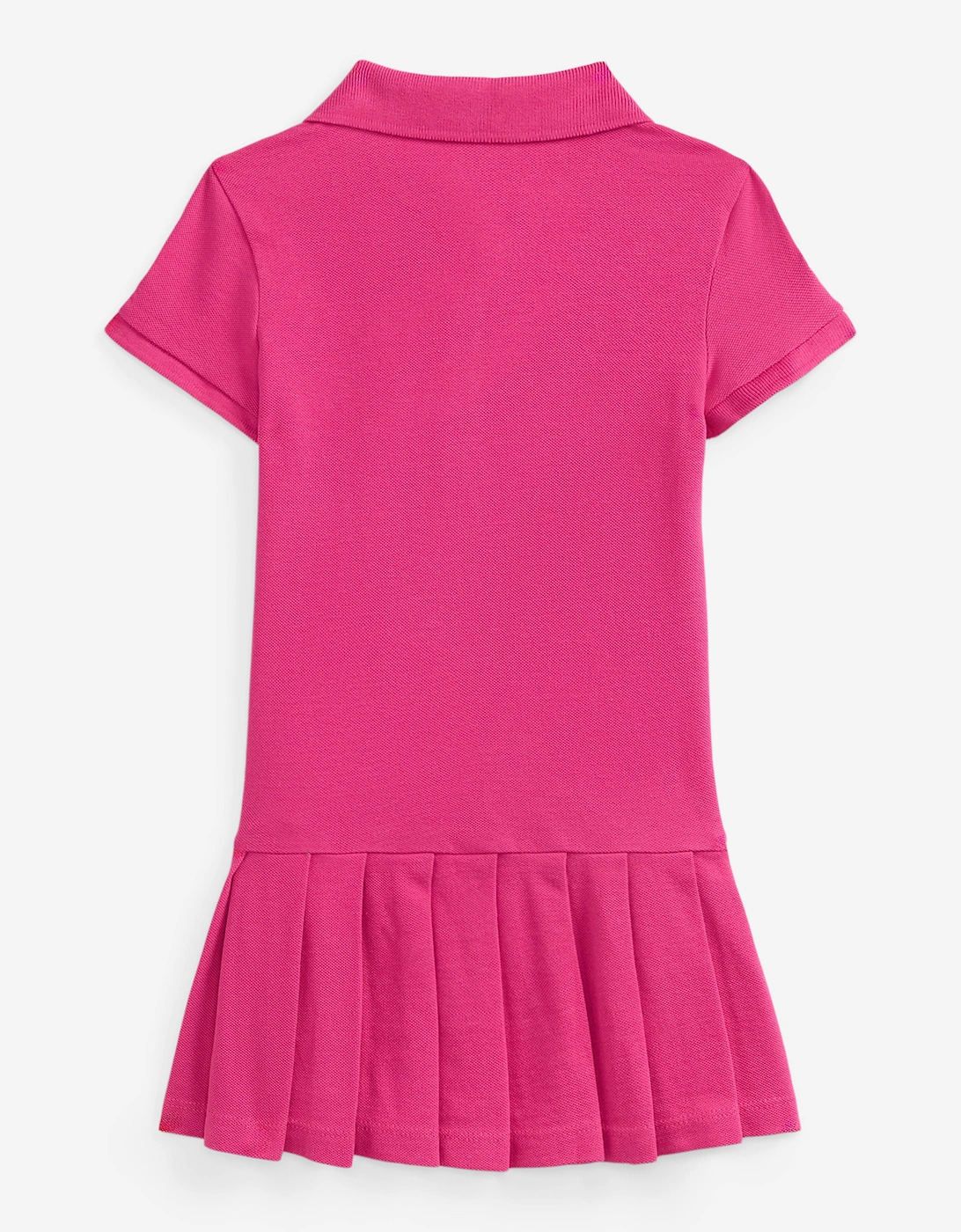 Girls Pleated Polo Dress in Pink