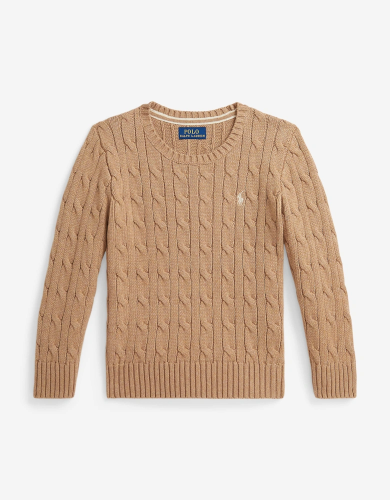 Boys Cable Knit Jumper in Beige
