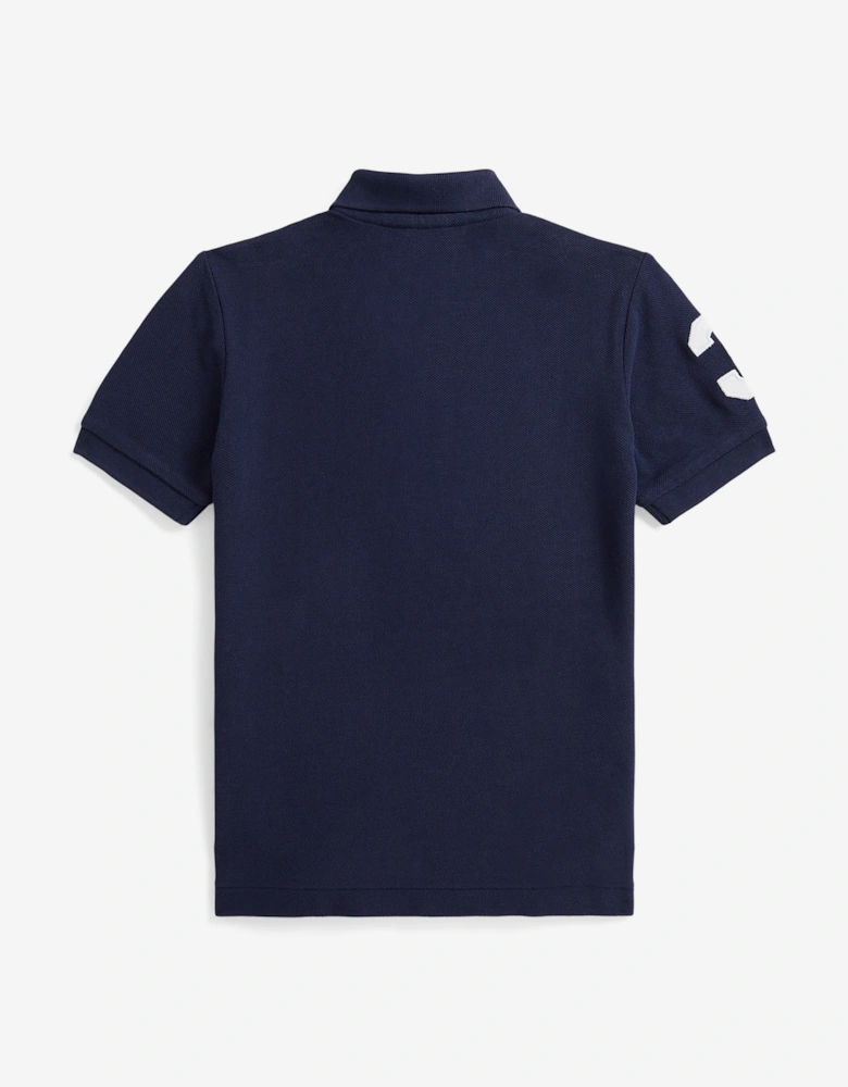 Boys Triple Pony Polo Shirt in Navy