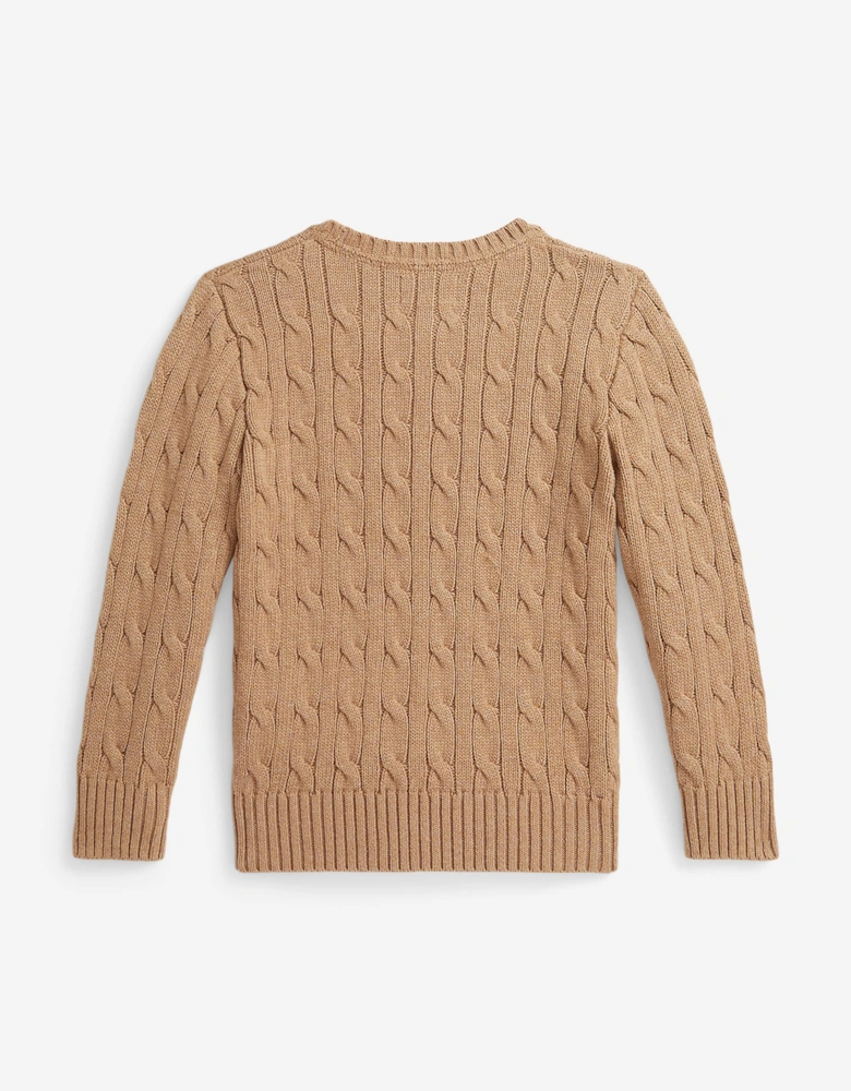 Boys Cable Knit Jumper in Beige