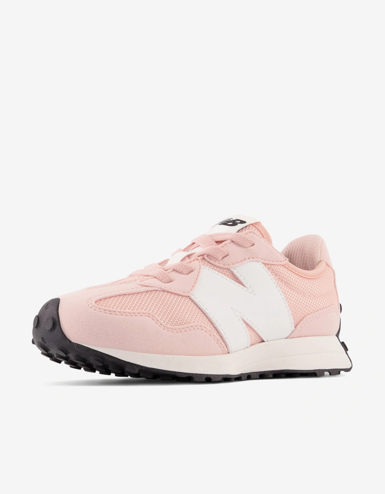 Girls 327 Lace Up Logo Trainers in Pink