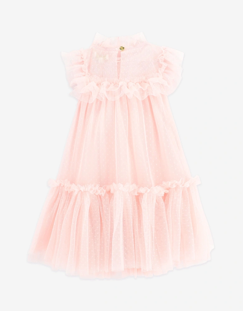 Angels Face Girls Andrea Spotted Tulle Dress in Pink