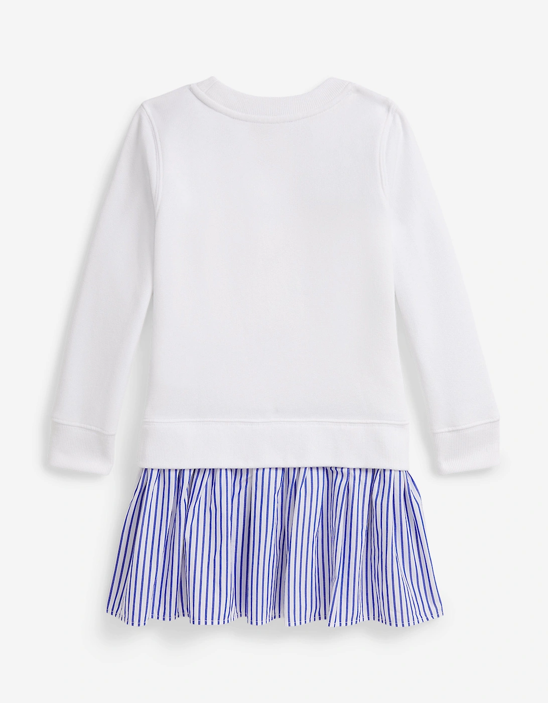 Girls Polo Bear Sweater Dress in White