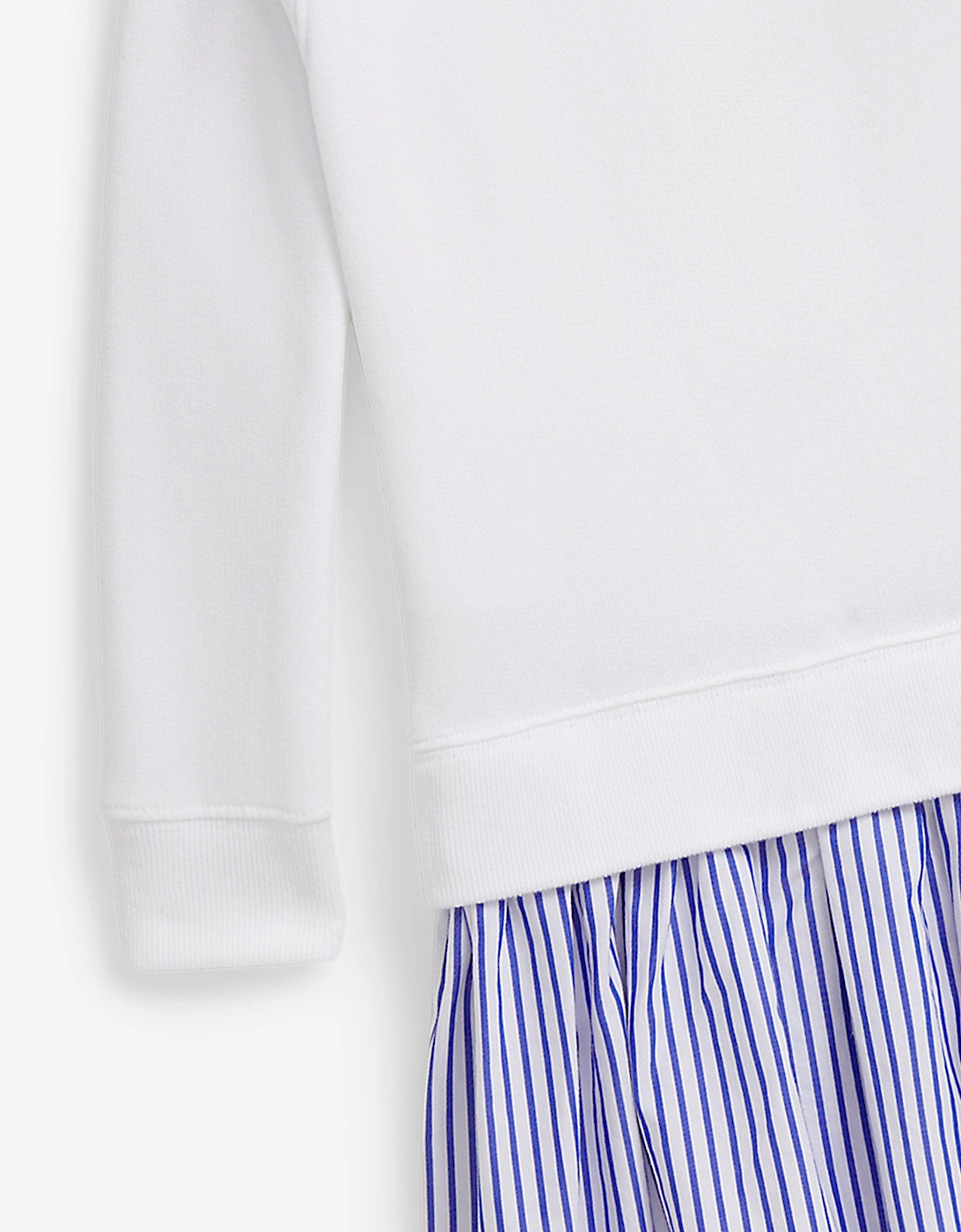 Girls Polo Bear Sweater Dress in White