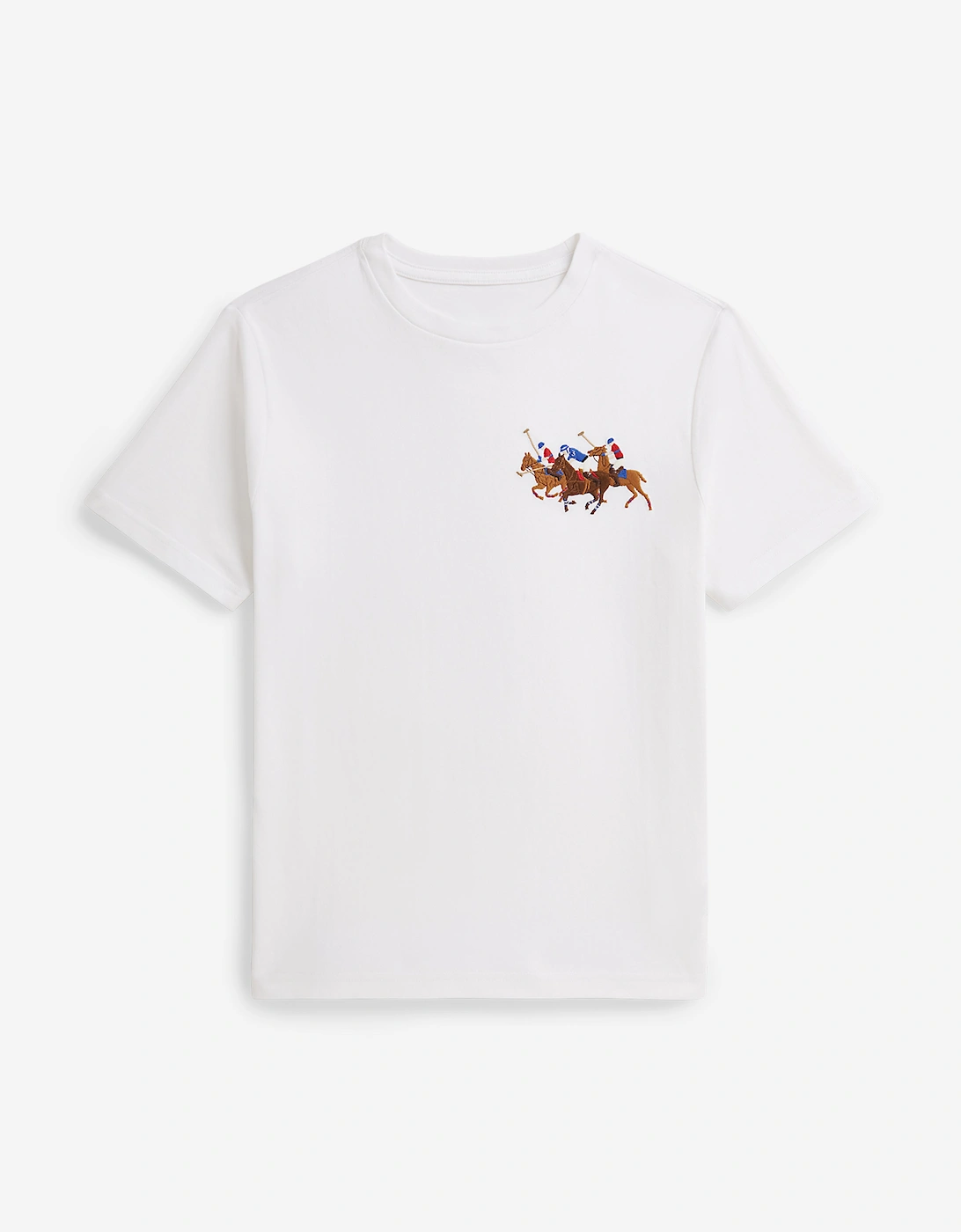 Boys Polo Player Jersey T-Shirt in White, 5 of 4