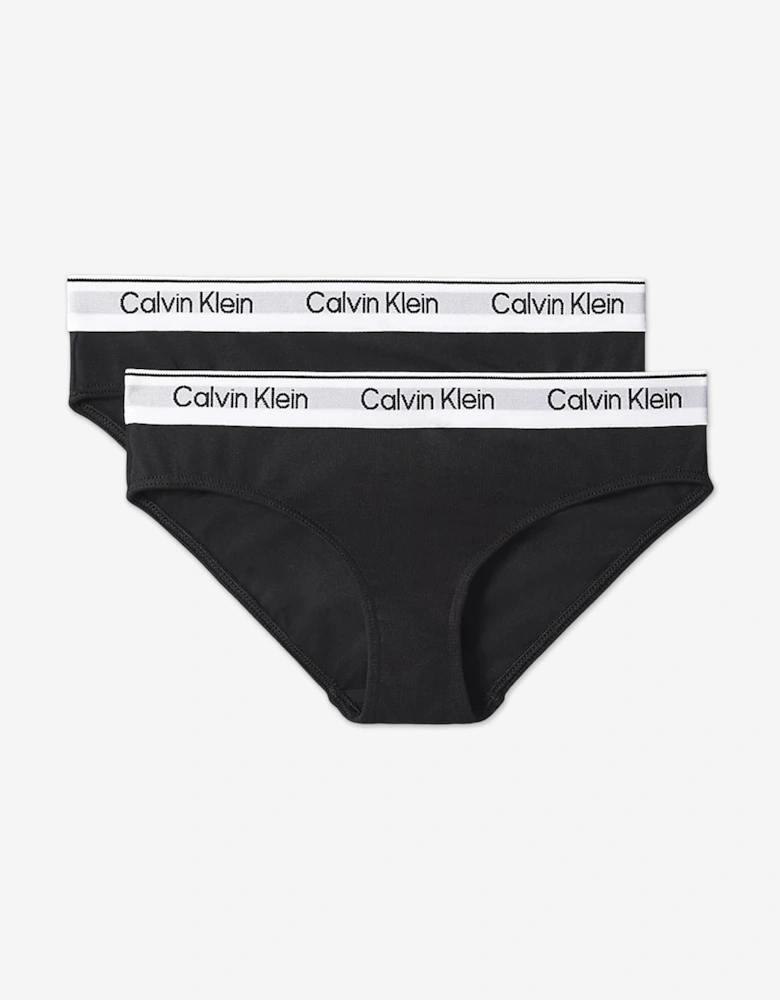 Girls 2 Pack Bikini Knickers Set in Black